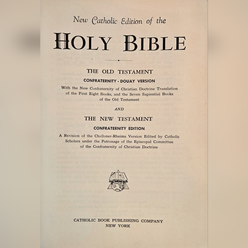 ✠︎ New Catholic Edition of the HOLY BIBLE 1957